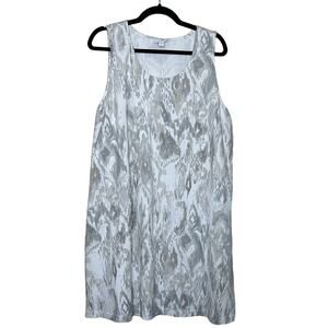 J. Jill Pure Jill Ikat Print Sleeveless Tank Shift Dress Pima Cotton XL Petite